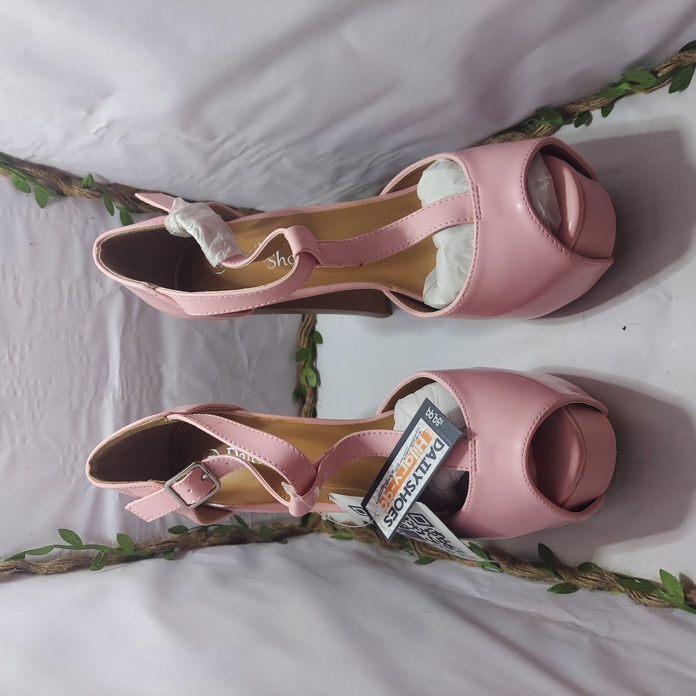 Pink Platform Slingback Sandals